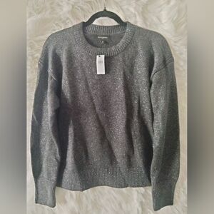 Banana Republic Charcoal Glitter Gray Sweater – Soft Sparkle for Cozy Days